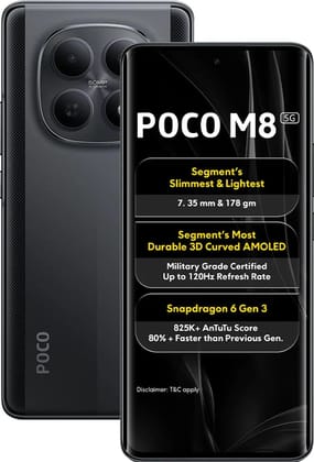"POCO M8 5G (Carbon Black, 6GB RAM), (128GB Storage)"