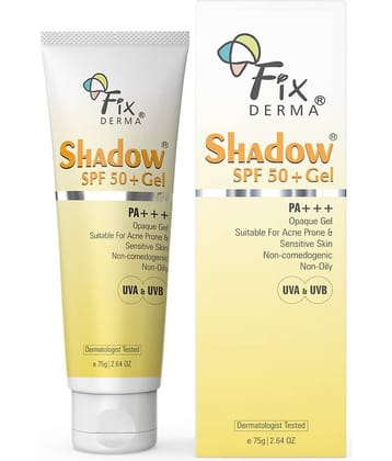 Fixderma Shadow Sunscreen SPF 50+gel For Oily Skin, UVA,UVB Protection, Water Resistant, 75g