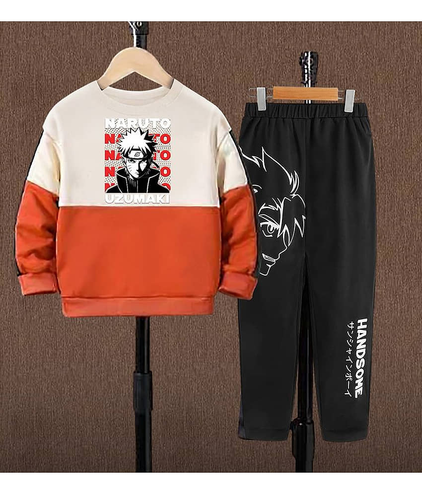 Billyball Pack of 1 Unisex Cotton T-Shirt & Pants Set ( Orange )