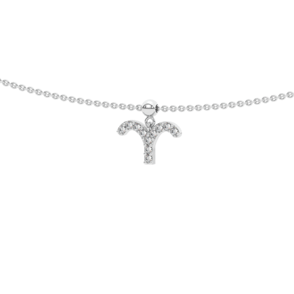 Aries stone pave' zodiac necklace
