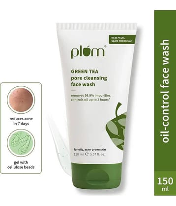 Plum Green Tea Pore Cleansing, For Oily, Acne-Prone Skin | Oil-control Gel | Men and Women Face Wash (150 ml)