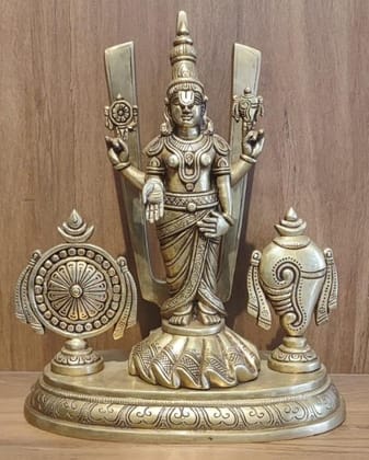 BRASS TIRUPATHI BALAJI WITH SHANKU CHAKRA NAMA BRASS TIRUPATHI BALAJI WITH SHANKU CHAKRA NAMA
