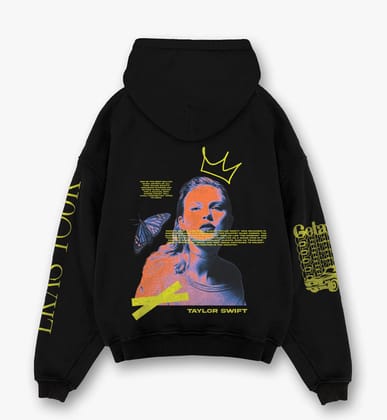 Taylor Swift Designed Oversized Hoodie-S / Black