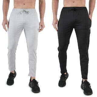 Kwings Mens Lower Combo Pack (Pack of 2) Lycra blend Plain sports wear Bottoms
