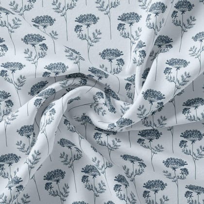 Winter Icy Flower Digital Printed Fabric  - Weightless-Polyester / Weightless / 110 CM | 43 Inch