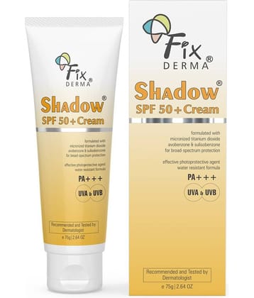 Fixderma Shadow Sunscreen SPF 50+ Cream, Sunscreen for Dry Skin, UVA & UVB Protection, 75g
