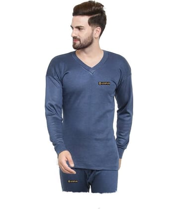 Uzarus Pack of 1 Cotton Blend Thermal Tops For Men's ( Navy )