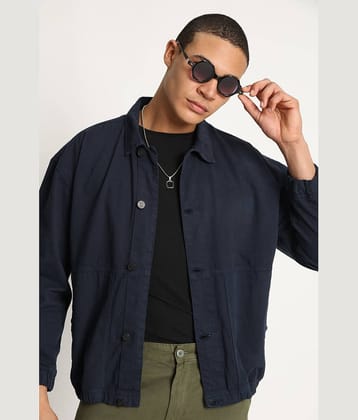 Bene Kleed Cotton Men's Casual Jacket - Navy Blue ( Pack of 1 )