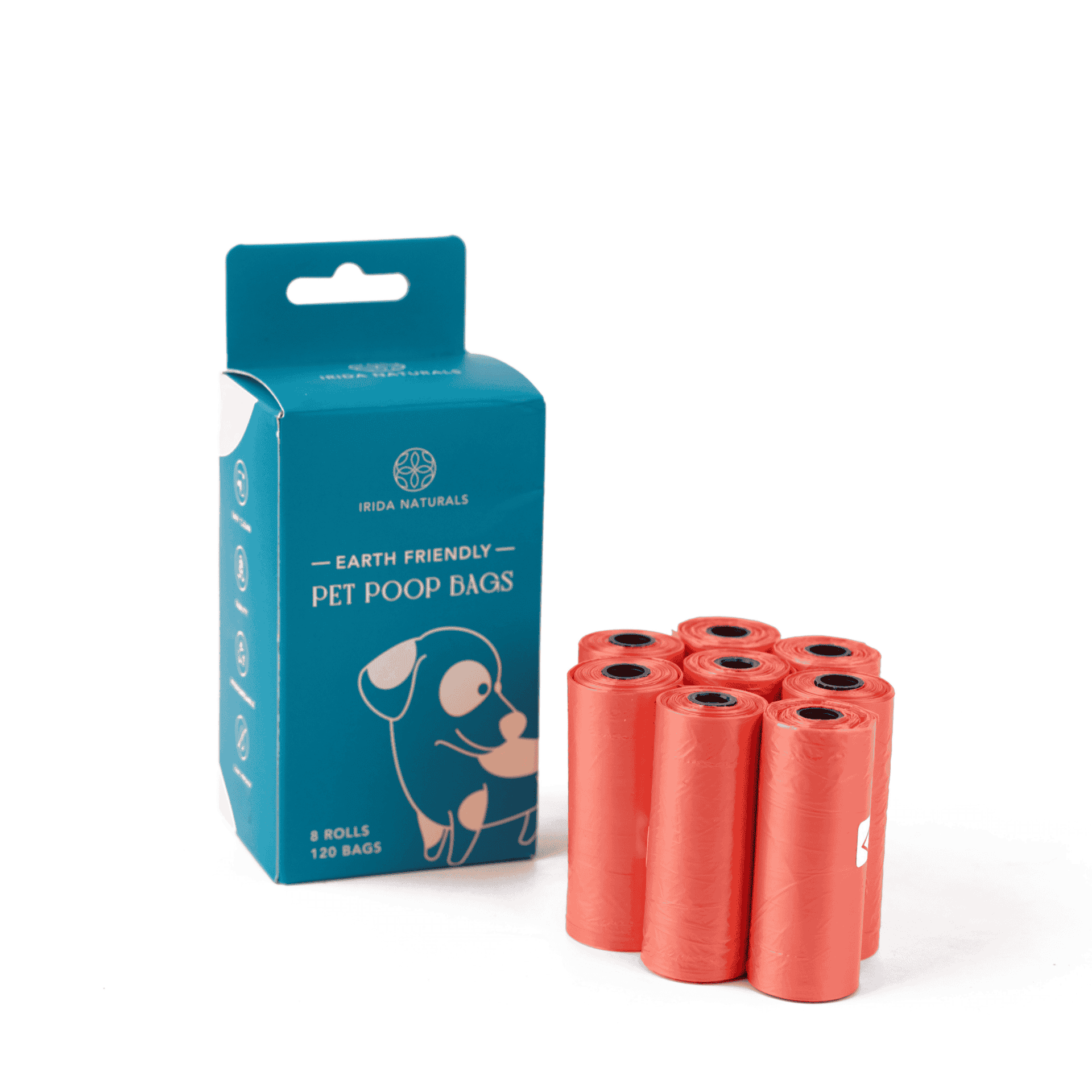 Biodegradable Floral Scented Pet Poop Bags - 120 Bags-with 120 Bags
