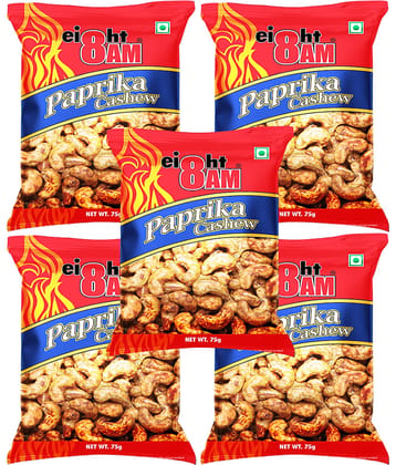 8AM MASALA CASHEWS Paprika 75g Pack of 5