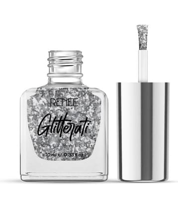 RENEE Glitterati Nail Paint - Gold Rush , Quick Drying, Glittery Finish, Long Lasting, 10ml