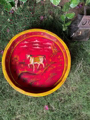 Indian Antique Natural Wood Coffee Table | Chakki Table-Side Table
