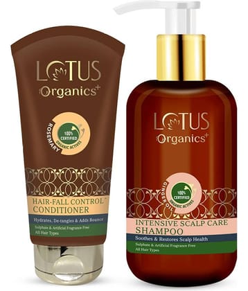 Lotus Organics+ Hair Fall Control Shampoo 300ml + Conditioner 150g (Pack of 2)