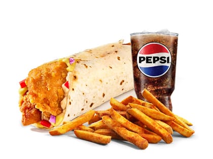 Crispy Chicken Wrap + Pepsi + Seasoned Fries