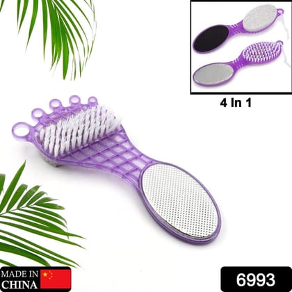 4 in 1 Pedicure Tool – Pumice, Brush, Scrubber & File for Soft Feet