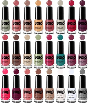 VOLO Nail Enamel Set of 24 Pcs Nail Polish Combo Hi-Shine Multi Glossy 120 mL