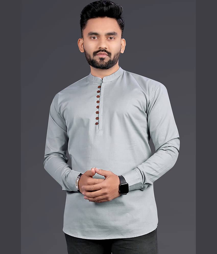 Nofilter Grey Cotton Men's Regular Kurta ( Pack of 1 )