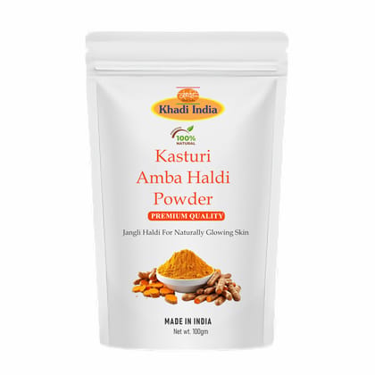 Khadi 100% Pure Amba Haldi Powder (Kasturi Haldi) | For Glowing Skin (Zipper Pouch), Fresh (100gm., AMBA HALDI) Khadi 100% Pure Amba Haldi Powder (Kasturi Haldi) | For Glowing Skin (Zipper Pouch), Fresh (100gm., AMBA HALDI) - Multicolor / 100 g (Pack of 