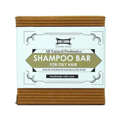 Goli Soda All Natural Probiotics Shampoo Bar for Oily Hair - 90 Gms (Pack Of 1)