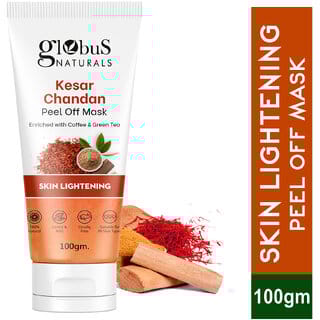 Globus Naturals Kesar Chandan Peel off Mask Enriched with Coffee  Green Tea for Skin Lightening Suitable for All Skin Types 100 gm