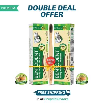 Bentodent Cardamom Toothpaste - Natural, No SLS & Fluoride Free - 100 gm-Pack of 2