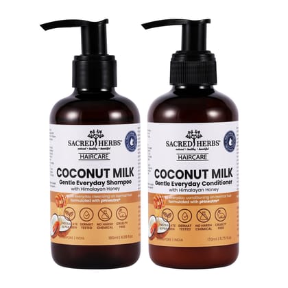 Coconut Milk Gentle Cleansing Shampoo+Conditioner with Himalayan Honey (Pack Of 2)-Small