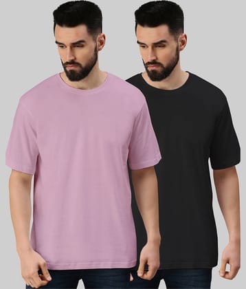 Veirdo Pack of 2 100% Cotton Oversized Fit Men's T-Shirt ( Multicolor )