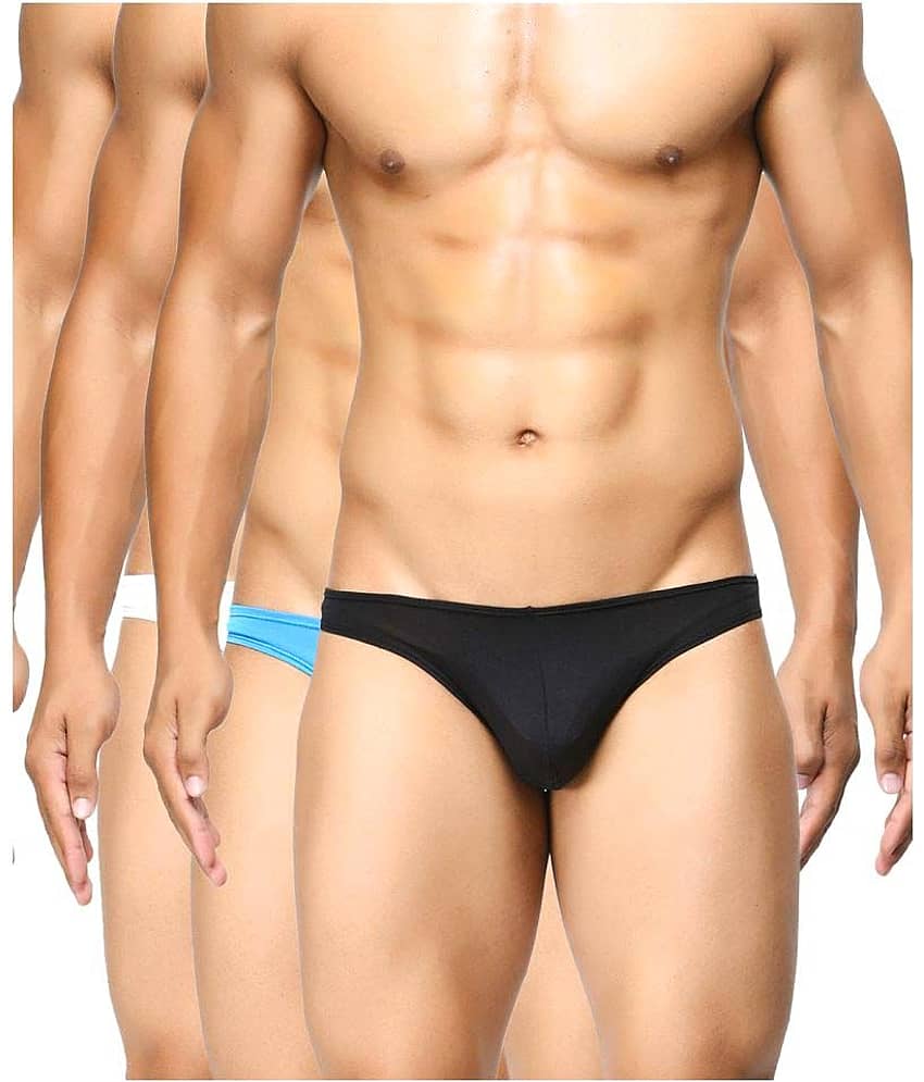 BASIICS By La Intimo Pack of 3 Polyester Thongs For Men's ( Multicolor )