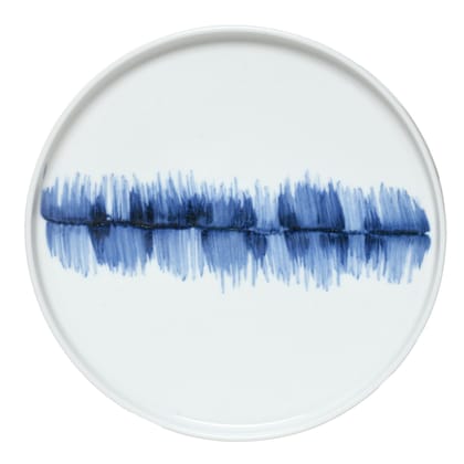 Tablejoy Edged Half Plate Set Of 6, Blue Poreclain Round Plate For Dining Table, Home, Restaurant & Gifting, Microwave And Diswasher Safe, Aesthetic Design, Light Weight And Durable, Spill Proof