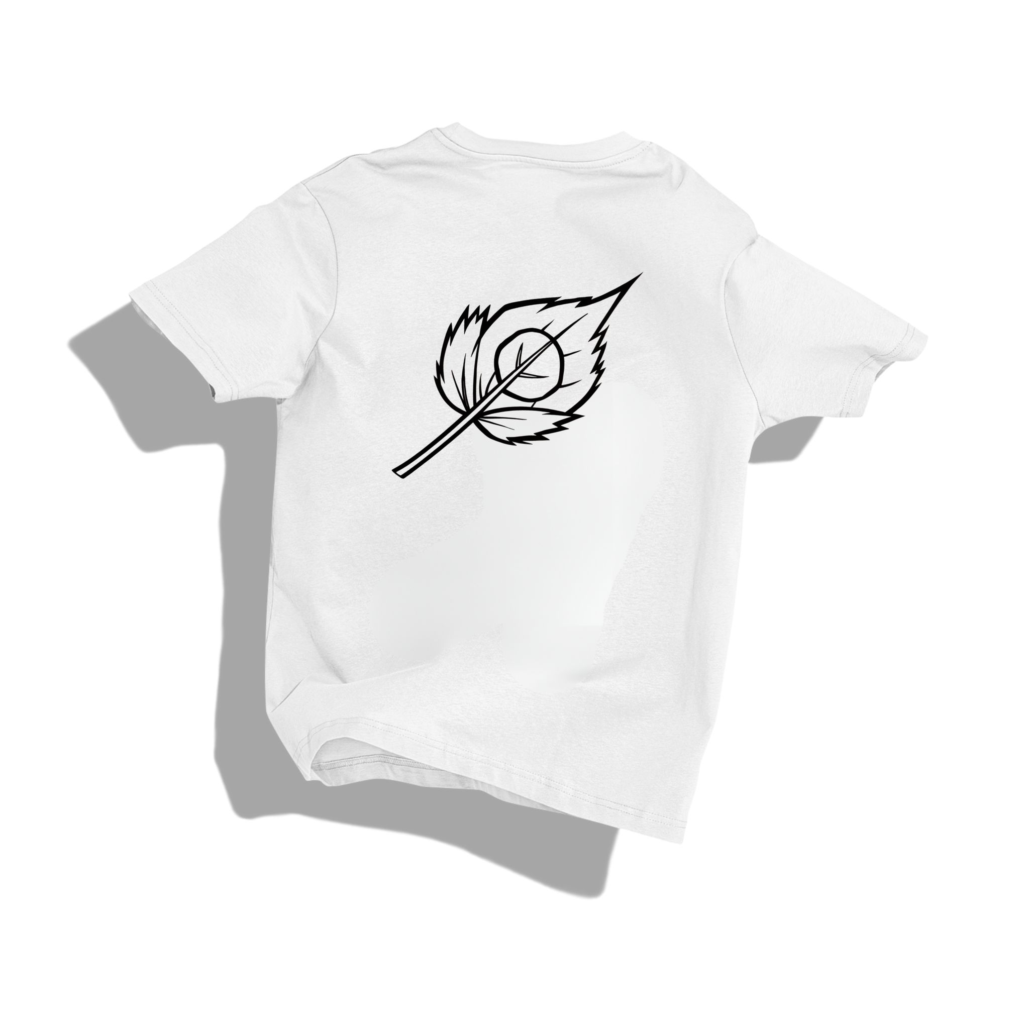 anime leaf- Round Neck Drop Shoulder Graphic Printed Oversized Cotton T-shirt-S / White
