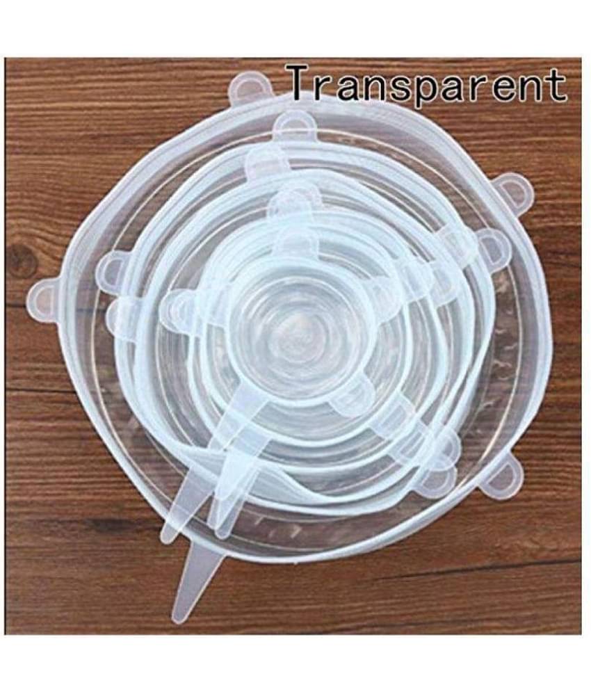 Winner Set of 5 Pcs Silicone Stretch Lids - Food Fresh Saver Cover, Freezable, Microwavable Cover Stretchable Covers for Bowls (White Color)