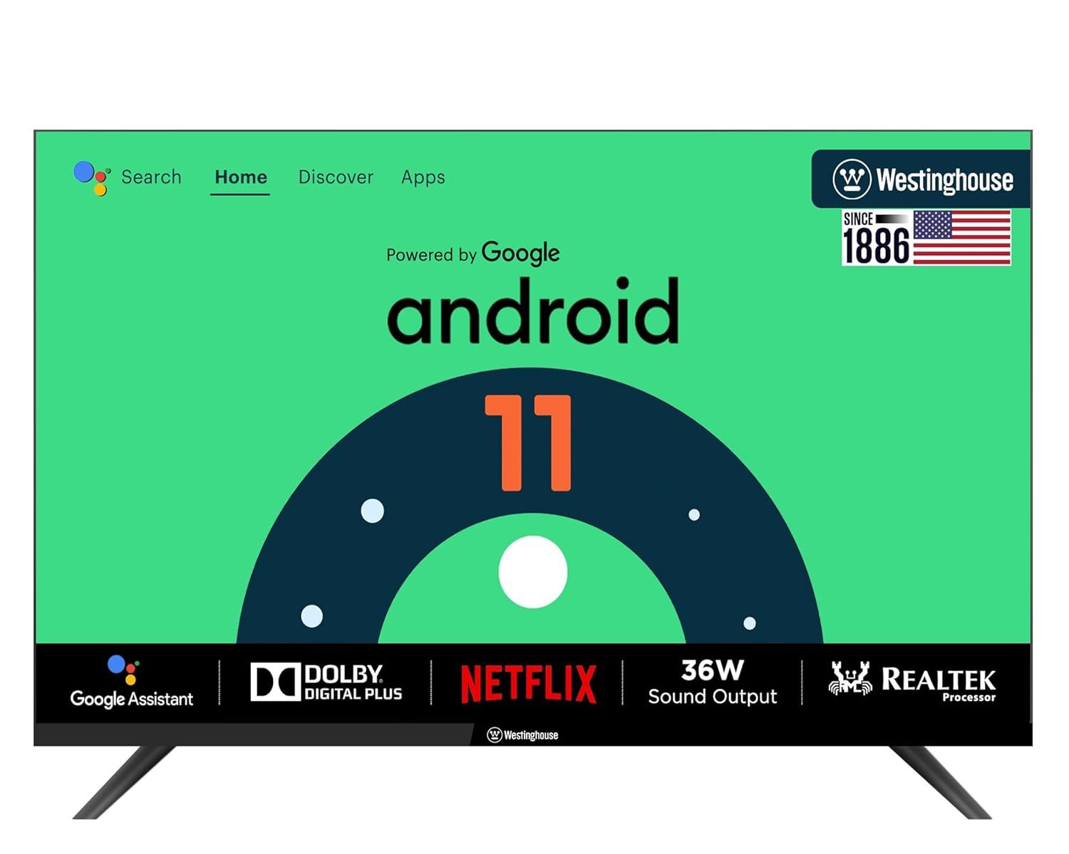 Westinghouse 100 cm (40 inches) W2 Series Full HD Certified Android LED TV WH40FX51 (Black) Black