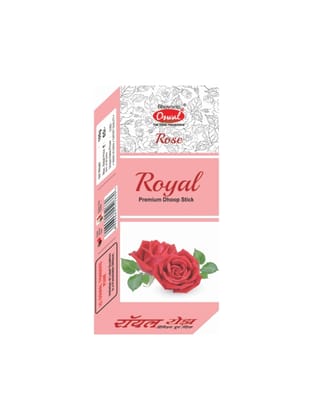 Royal Rose Bambooless 6 Inch Dhoop Stick 100g Box - Packaging-Premium Dhoop 100g ,Fragrance-Rose
