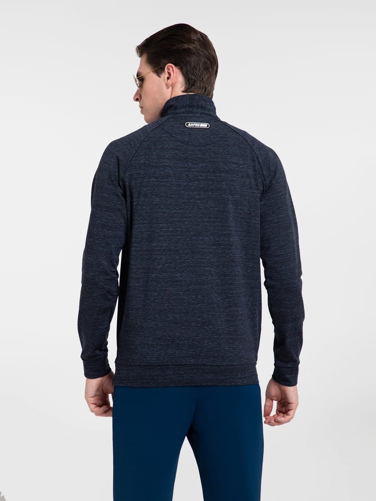 AH Quarterzip Blue Grey Mélange