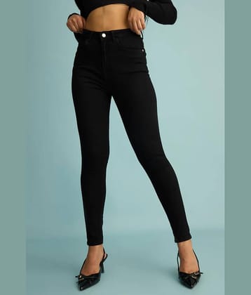 9x denims Women's Skinny Fit High-Rise Jeans ( Black )