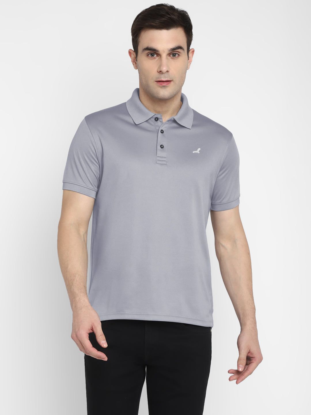 Polo Collar T-Shirt for Men - Steel Grey-XL / Steel Grey