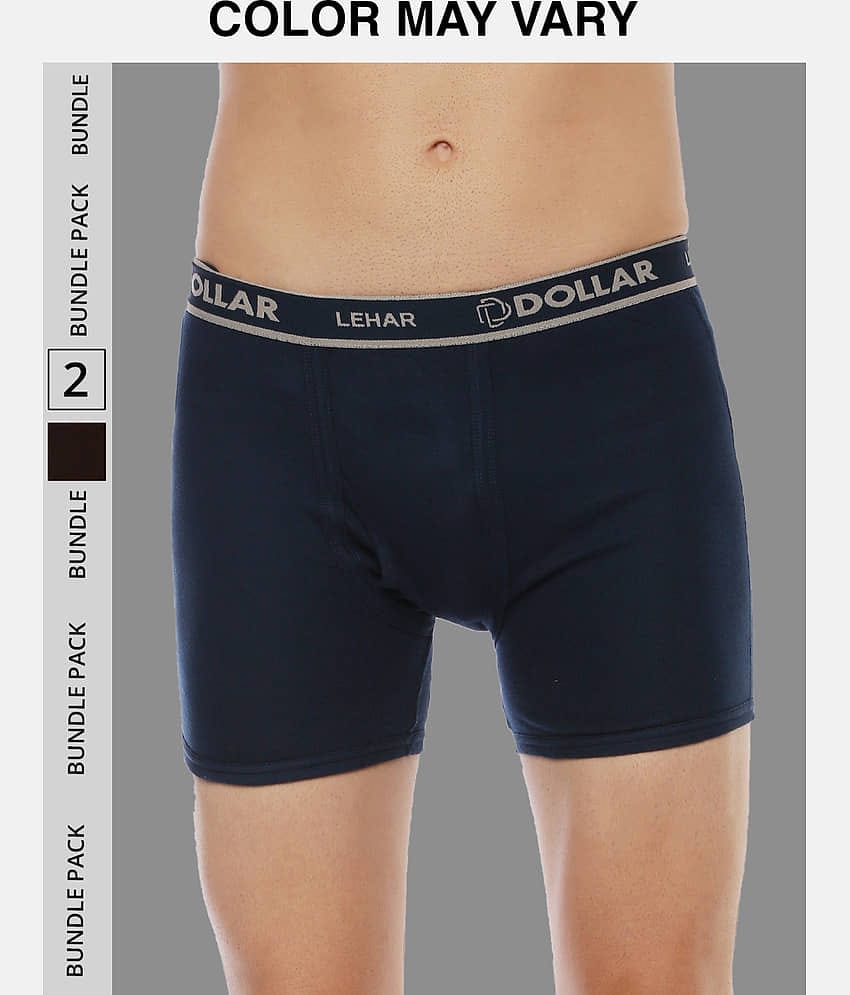 Dollar Lehar Mens Combed Cotton Trunk - Pack of 2 - (Colour May Vary)