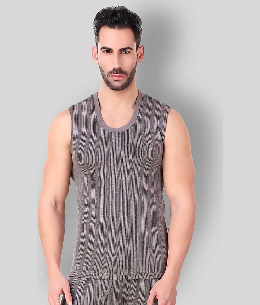 Hap Kings Pack of 1 Cotton Blend Thermal Tops For Men's ( Grey )