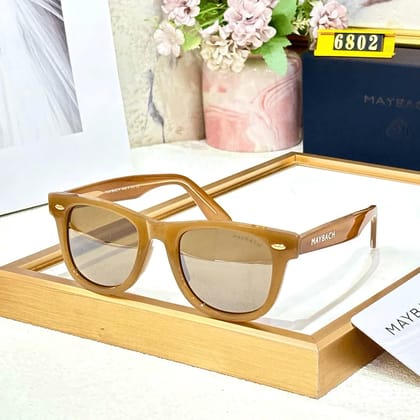MYB Premium Luxury 6802 Men's Wayfarers-Beige - Yellow