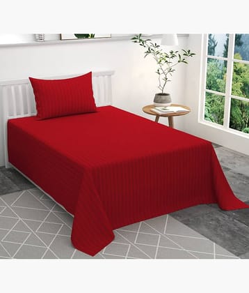 Home Solution Polyester Single Bedsheet ( Maroon )