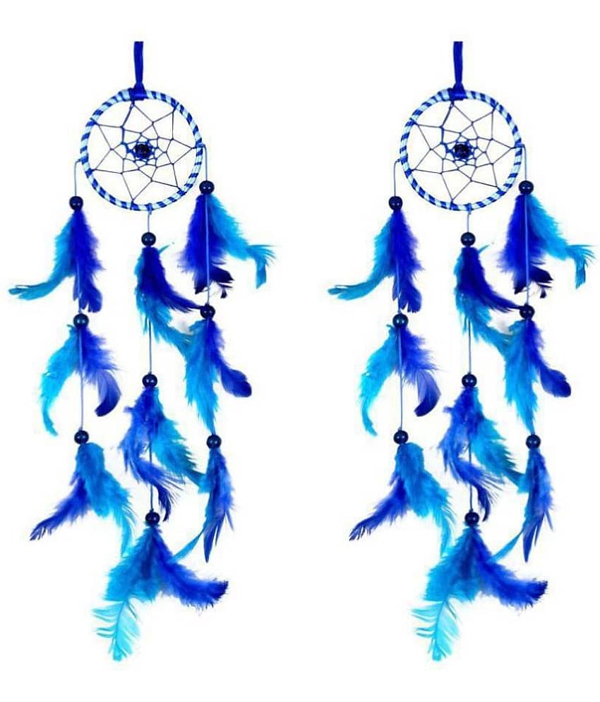 new lucky Feather Blue Dream Catcher - Pack of 2