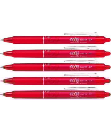 Pilot Frixion RT Clicker Ball Pen Red Pack of 5