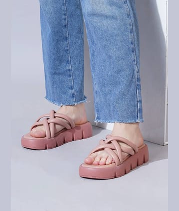 PLANET WALK Peach Women's Slip On Heels