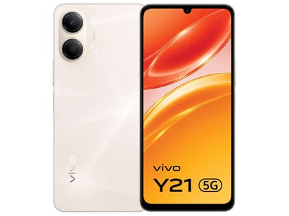 Vivo Y21 5G (6GB RAM, 128GB Storage)5G Mobile Smart Phone with HD+ Display, Smooth Performance & Powerful Battery - Champagne Gold