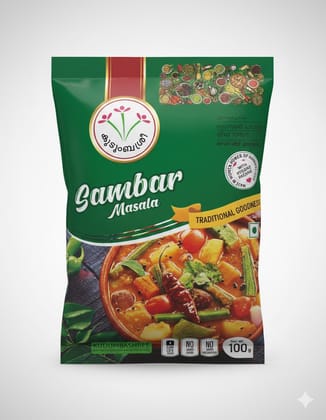 Kudumbashree Sambar Powder Traditional Kerala Blend Pack of 2 100 gm Each