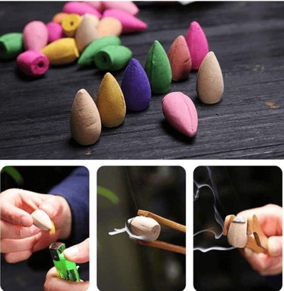 VillWin Incense Dhoop Cone Mogra,Rose,Lavender,Jasmine 200 Pieces ( Pack of 1 )