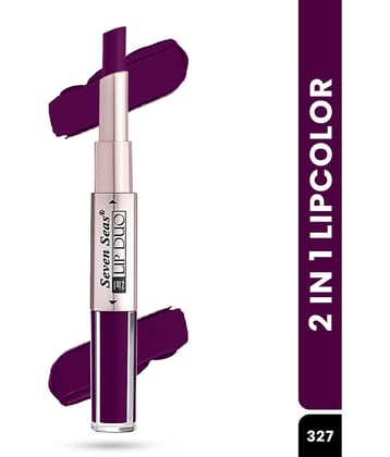 Seven Seas 2in1 Full Coverage Comfortable Lipstick + Liquid Lipstick (Plum)