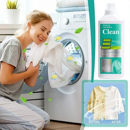 ELHAE Colorful Clean 8-in-1 Laundry Liquid Detergent for Color Fabrics | Brightening, Deodorizing & Stain Removal Formula | 425ml | Fabric-Friendly Cleaner for Daily Wash