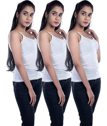 Renox Pack of 3 Cotton Lycra Camisoles ( White )