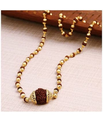 Rudraksha Mala with Rudraksha Pendant - Gold Plated (Pack of 1)